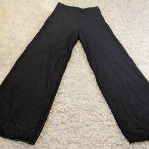 Alice + Olivia Black Lace Overlay High Waisted Wide Leg Trousers Size : 6